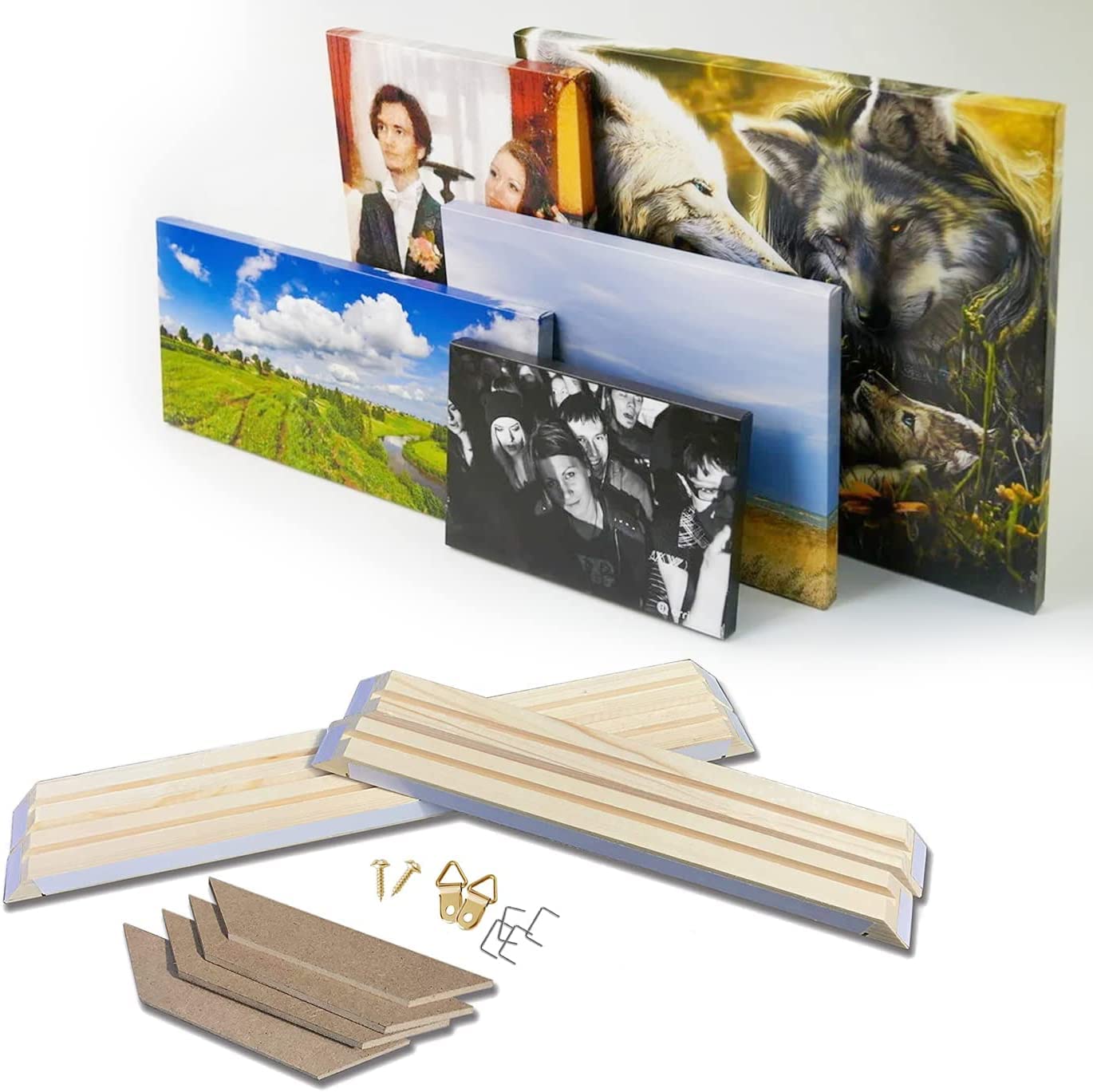DIY Wood Canvas Stretcher Bars 24X24 Inches Canvas Frames - Gallery Wrap Poster Frame for Canvas Paintings, Canvas Frame kit - Easy to Assemble