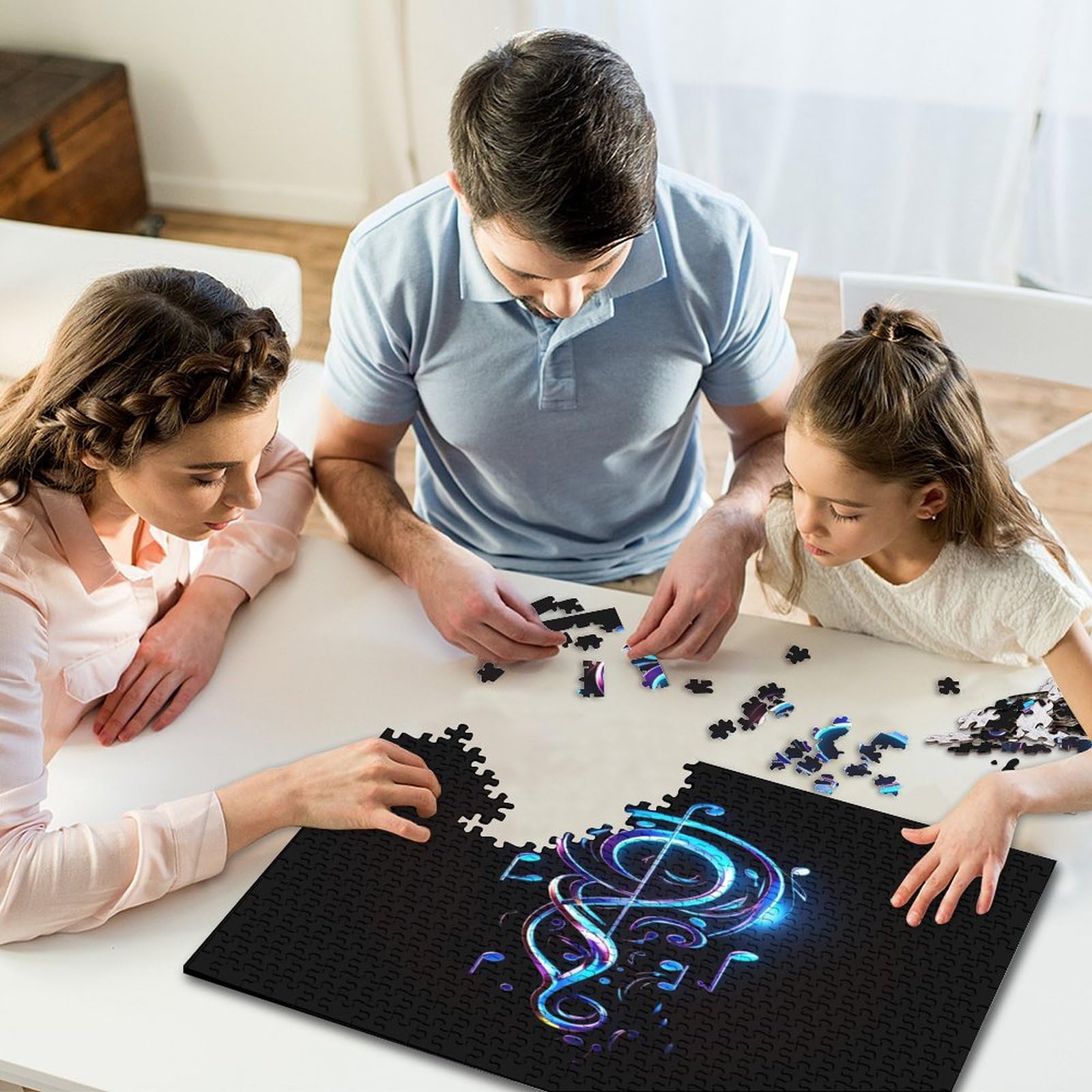 Puzzle z notacją muzyczną, puzzle 1000 elementów, puzzle dla dorosłych, kolekcja wyzwań, niemożliwe puzzle, wysokiej jakości nadruk 1000 sztuk (75 x 50 cm)