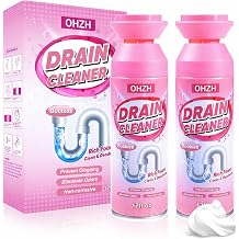 Foaming Drain Cleaner,Drain Clog Remover Sink Cleaner and Deodorizer,Foaming Cleaners for Kitchen, Sinks, Shower Drains,Tub 2pcs