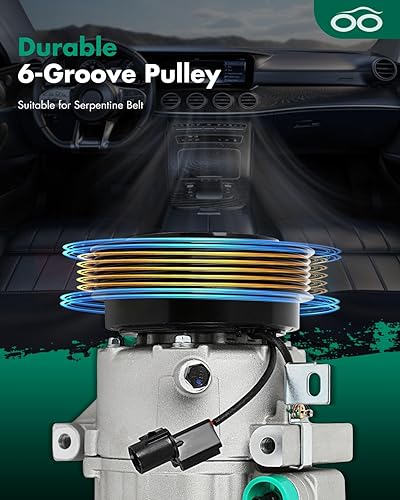 Miniatura 6 de Compresor de CA 10916C apto para Hyundai Azera Santa Fe Sonata 2006-2012 para Kia Magentis Optima SorentoAir Compresor con embrague 977012B250