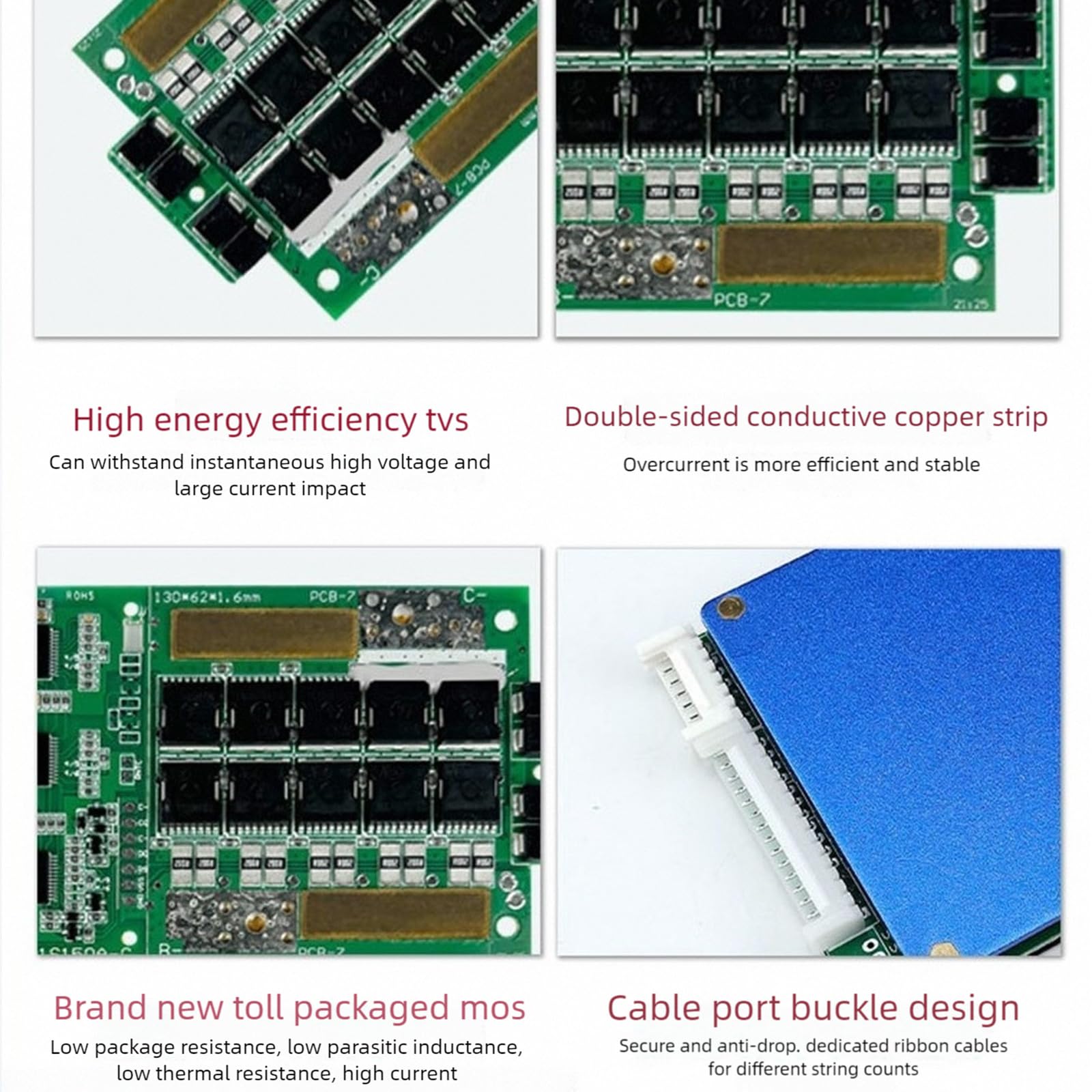 Placa protectora de batería para chip de gestión de corriente 14S, 50A, 60A, 80A, reemplazo de placa de circuito