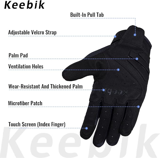 Guantes de moto para hombre y mujer, táctiles y antideslizantes miniatura 3