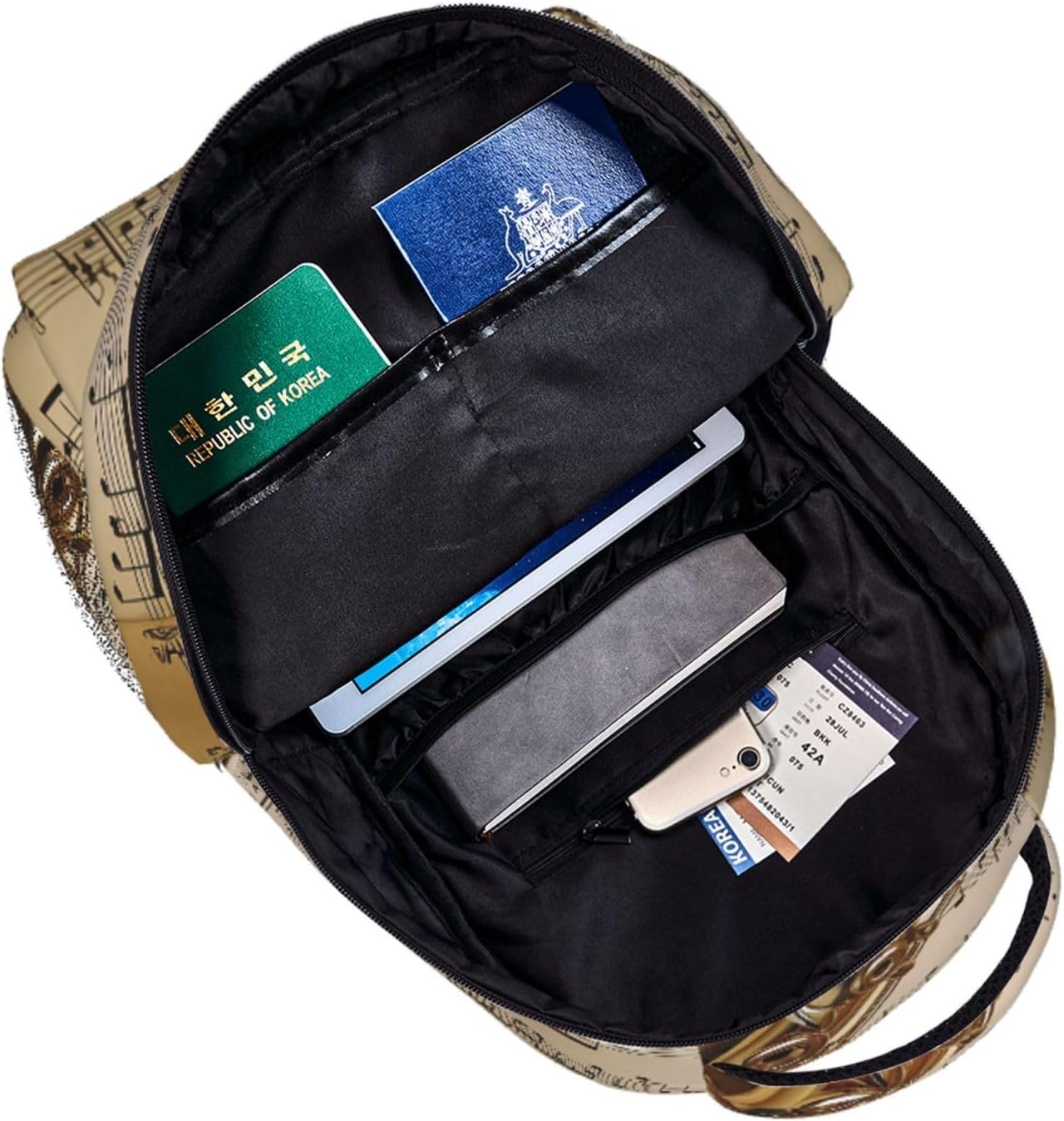 Flute Music Cute Backpack Waterproof Lightweight Casual Backpack One Size Daypack Travel Laptop Bag For Men Women image 5
