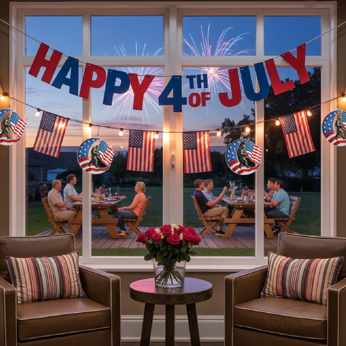 Patriotic Soldier Moon Acrylic Ornament, 4-Inch, Gifts for Military Families, Memorial Day, 4th of July Independence Day Decor, Veterans Day Keepsake, American Pride Hanging Decoration - Image 7