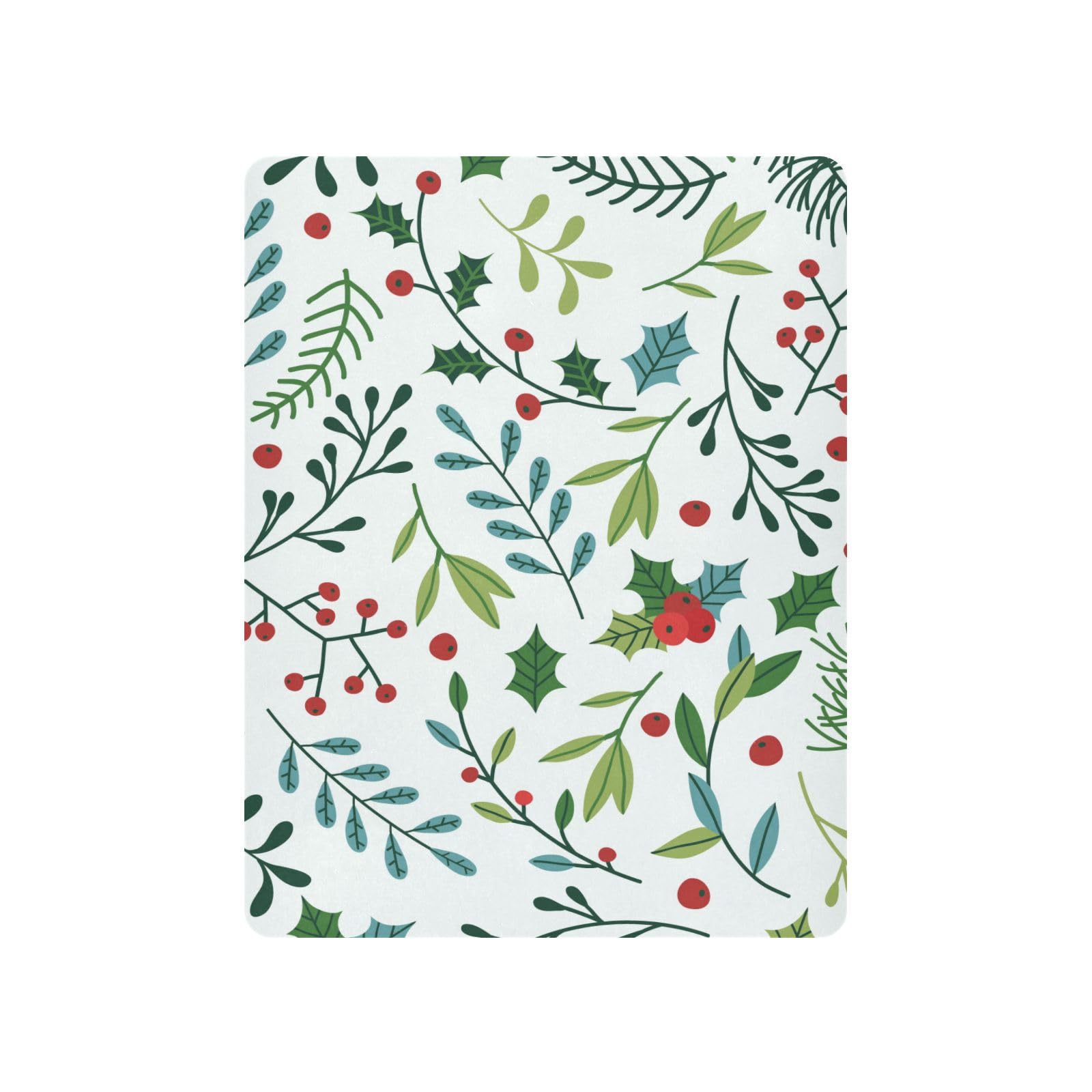 Moudou Christmas Spruce Branches Playard Sheet for Boy Girls, Soft Breathable Fitted Toddler Sheet for Standard Playard Bed Mattress, 39 x 27 x 5 Inch