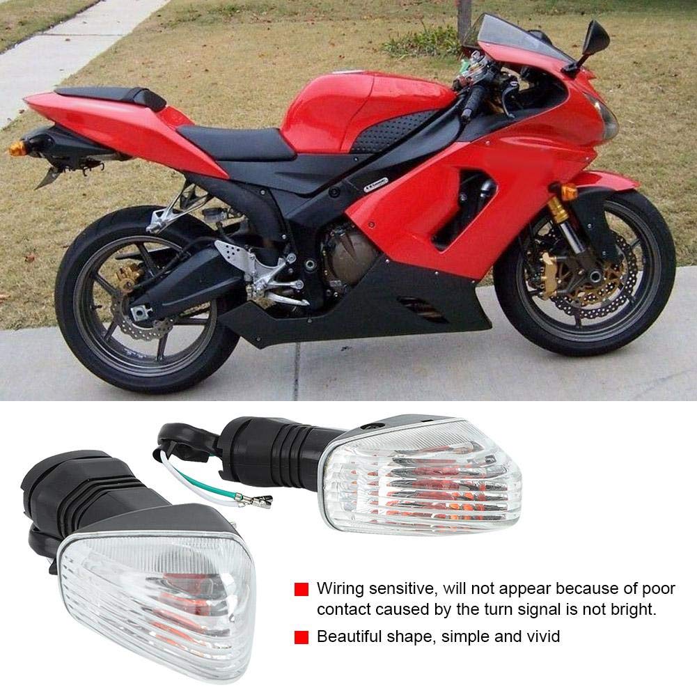 Akozon Turn Signal Light 2PCS Motorcycle Modification Accessories Turn Signal Lamp for KAWASAKI NINJA ZX-6R 636 600 ZX-6RR KLE 500 KLE 650 VERSYS KLR 650 Z750S(Black+White)