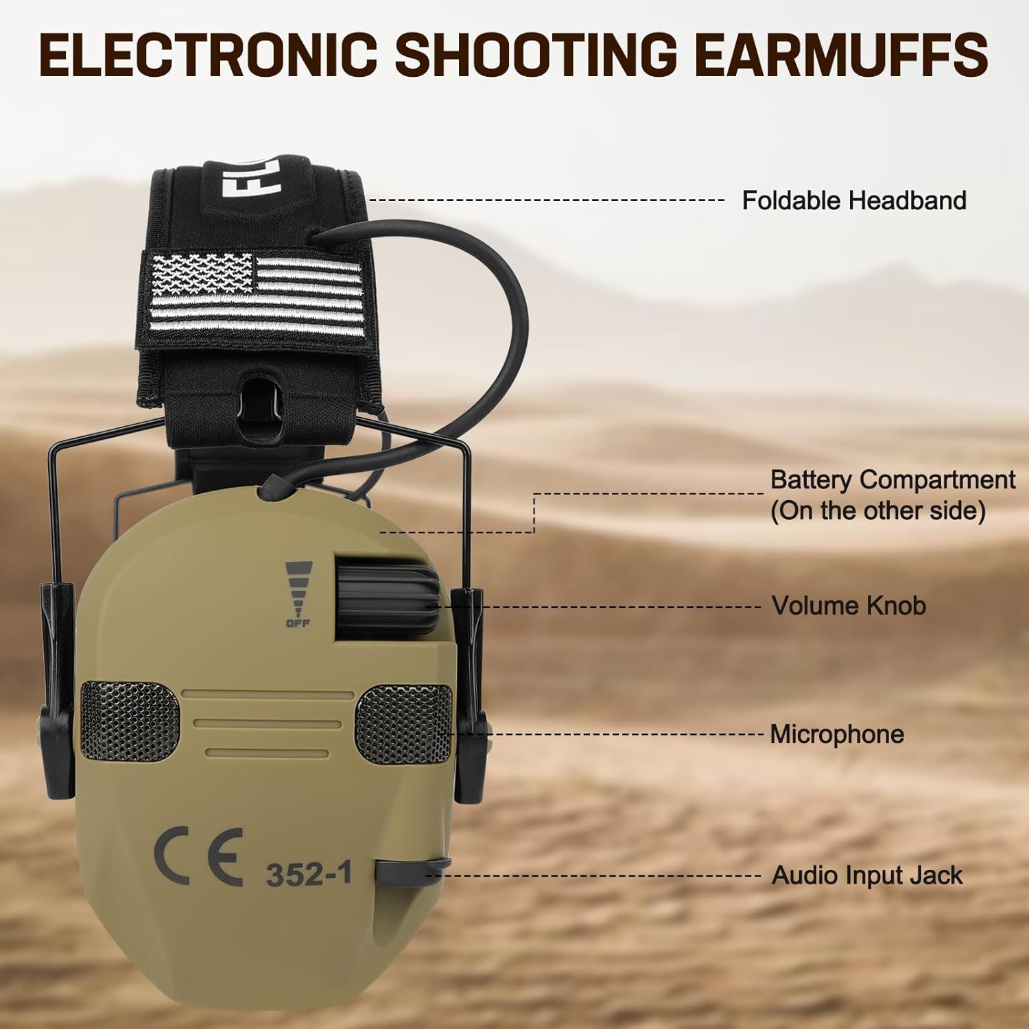 Electronic Ear Protection for Shooting with 5X Sound Amplification, Active Ear Protection for Gun Range, NRR 23dB Hearing Protection for Shooters, Noise Reduction Headphones for Hunting - Image 5