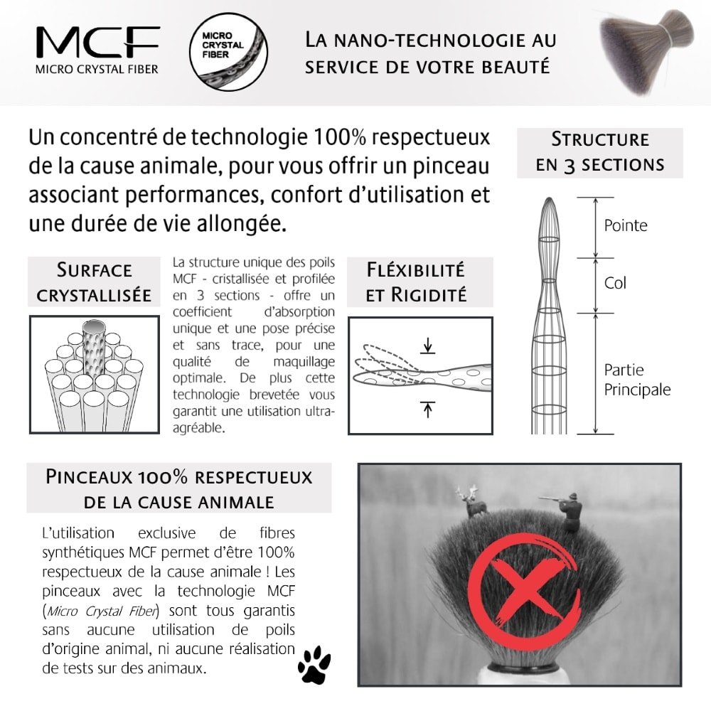Estuche de 7 brochas de maquillaje Texamo Lunay con cerdas MCF, uso profesional Végan