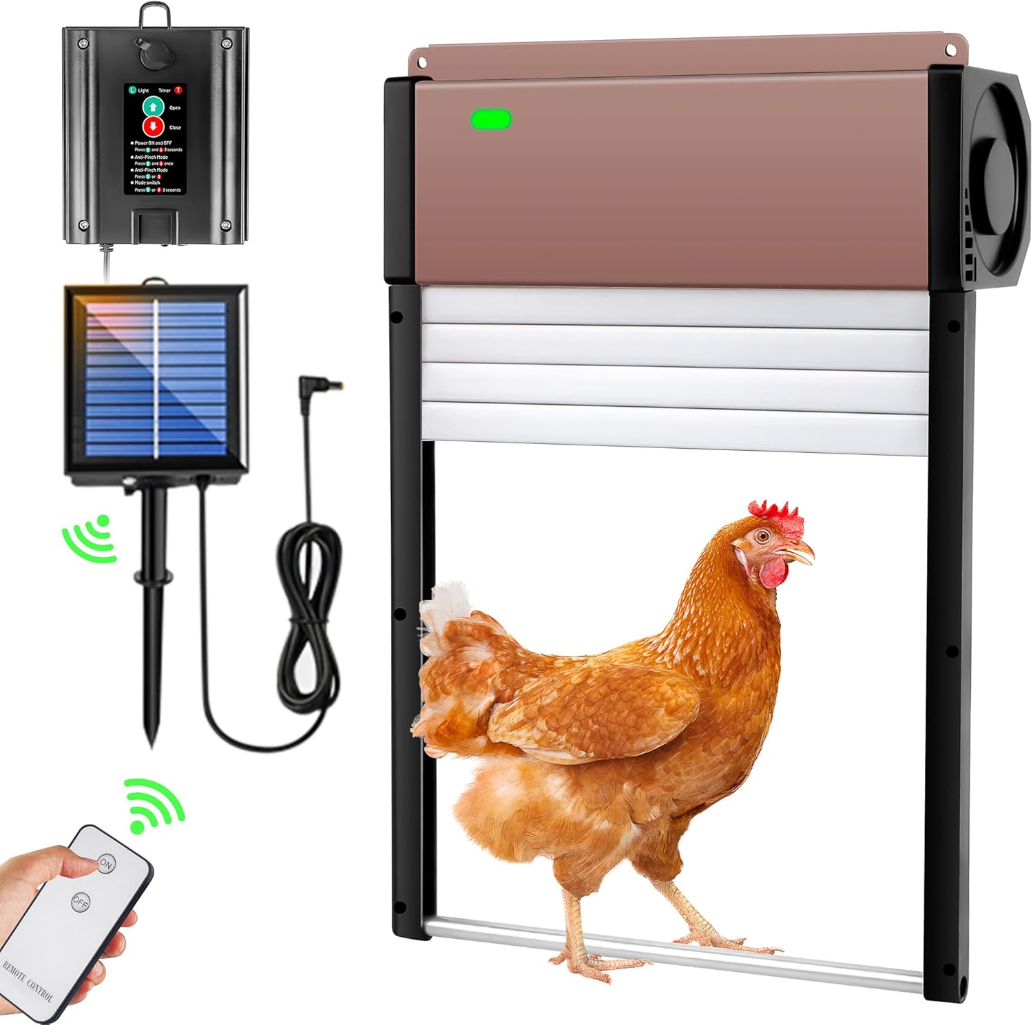 Automatic Chicken Coop Door, Solar Powered with Timer