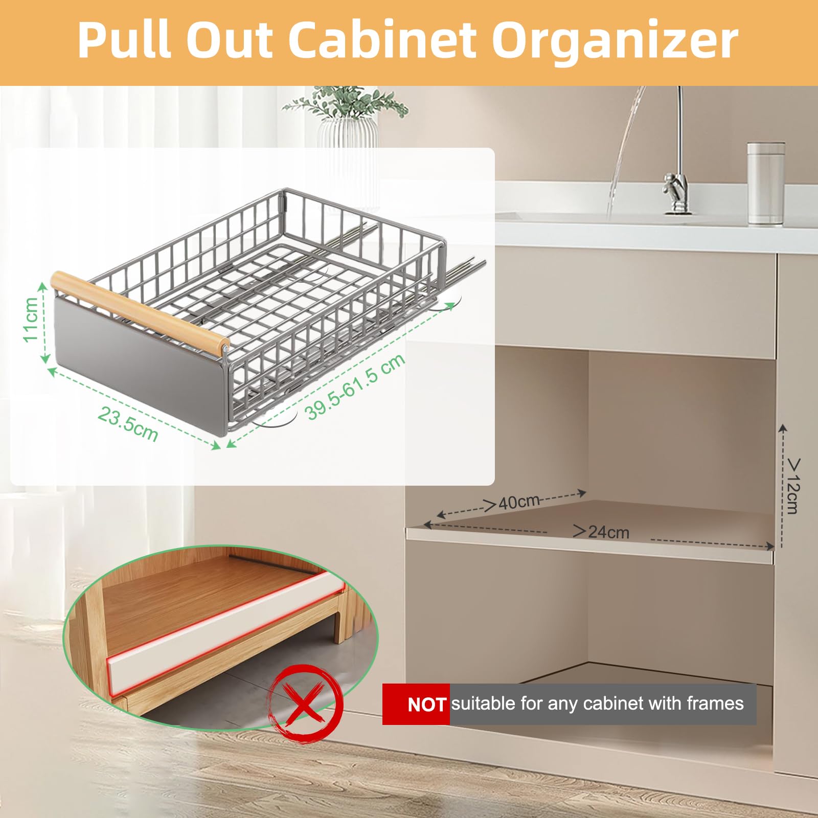 Organizador De Encimera Con Cajón Y Cesta De Alambre: Maximiza El Espacio En Tu Cocina (Estante De Madera Para Cafetera)