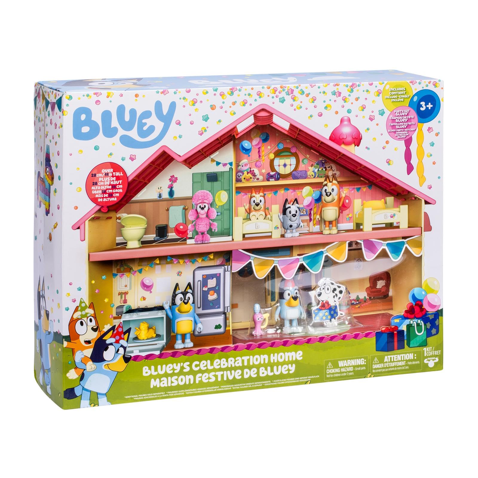 Rocco Giocattoli | Celebration Home di Bluey - il Playset della casa delle Feste di Bluey con Action Figures accessori e adesivi
