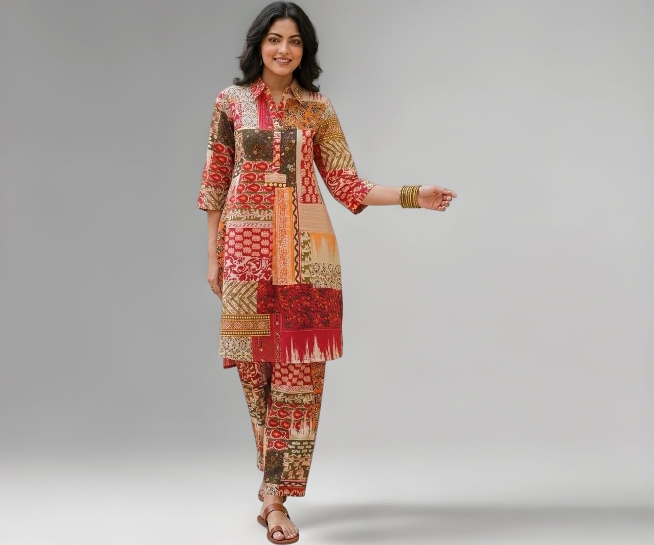NAINVISH Women's Cotton Blend Floral Co-Ord Set