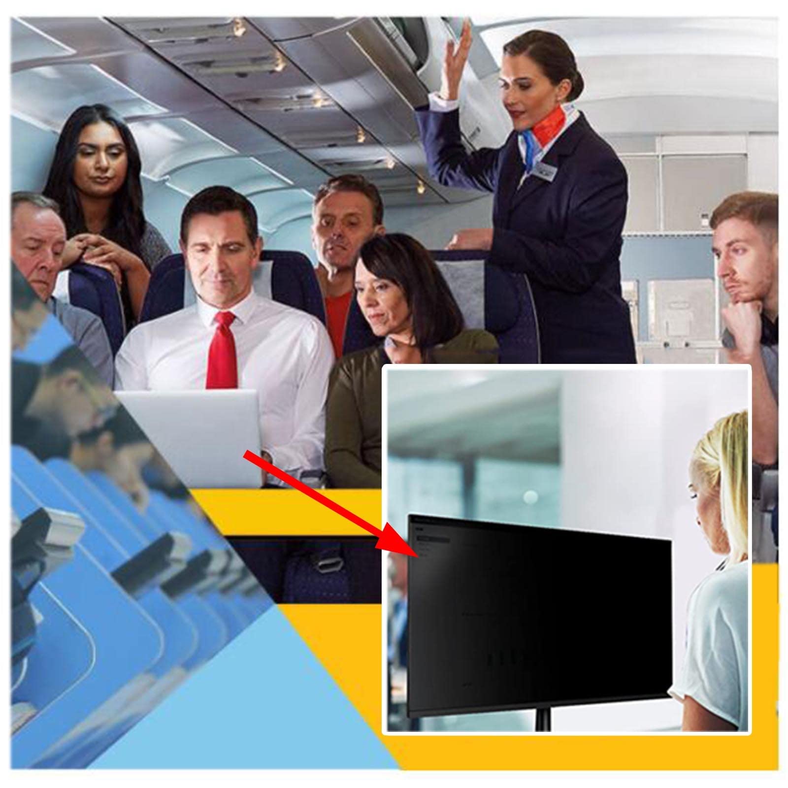 LIGUOYI Filtro De Privacidad para Ordenadores Monitores, Antis Luz Azul Filtro De Pantalla, Antis-Reflejos, Antis UV, Extraíble Filtro De Pantalla, Protector De Pantalla Antis-arañazos