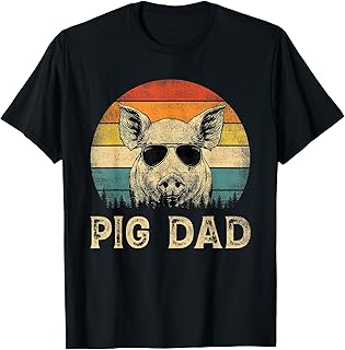 Vintage Pig Dad Pig Lovers Daddy Father's Day T-Shirt