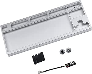 Boîtier en aluminium anodisé CNC pour clavier mécanique Filco 87 Cooler Master Stealth Tenkeyless avec boîtier de clavier et module USB détachable (argent)