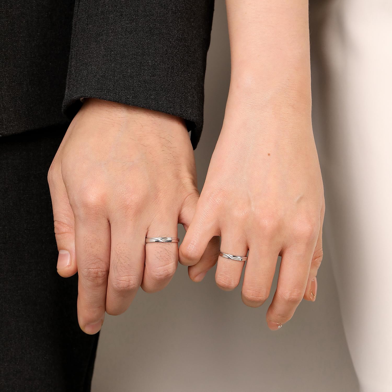 Meissa Anillos Plata de ley 925 Pareja Alianzas Compromiso Boda para Promesa de amor eterno Diseño de Montañas Adjustable Anillo Plata Pareja Novios Regalo de San Valentín (Juego de dos anillos)