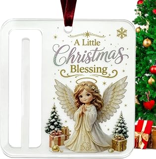 Christmas Money Gift Box Ornament - Storage Case | Holiday | Transparent Money Holder Box, Decorative Tree & Tabletop Hanging Ornament, Cash & Small Gift Presen