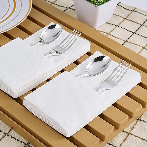 Miniatura 6 de JOLLY CHEF Paquete de 200 servilletas de papel desechables, servilletas de baño suaves para invitados, toallas de mano de papel blanco de 2 capas