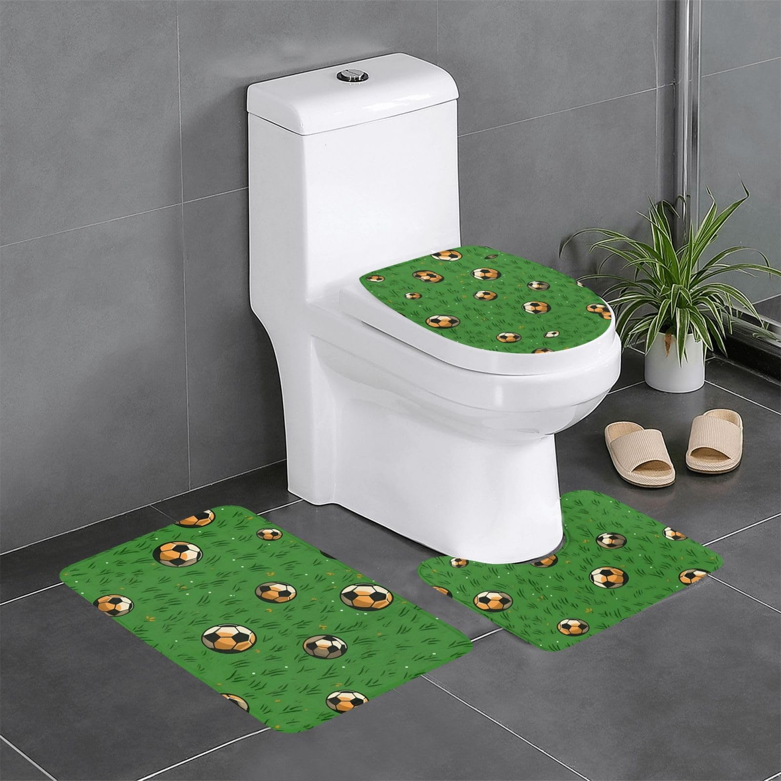 Tapis de salle de bain foot antidérapants lot de 3 pour wc et coiffeuse