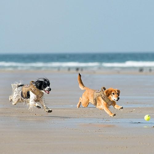 Miniatura 2 de Arnés táctico para perro, chaleco de entrenamiento al aire libre, chaleco ajustable para perros de trabajo militar con sistema Molle y mango de goma