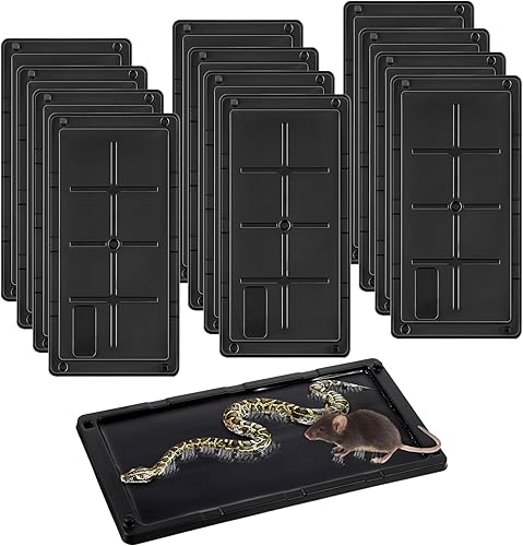 Miniatura 1 de Paquete de 24 trampas de pegamento para ratas y serpientes, trampas adhesivas más grandes y resistentes con pegamento no tóxico, trampa de plástico