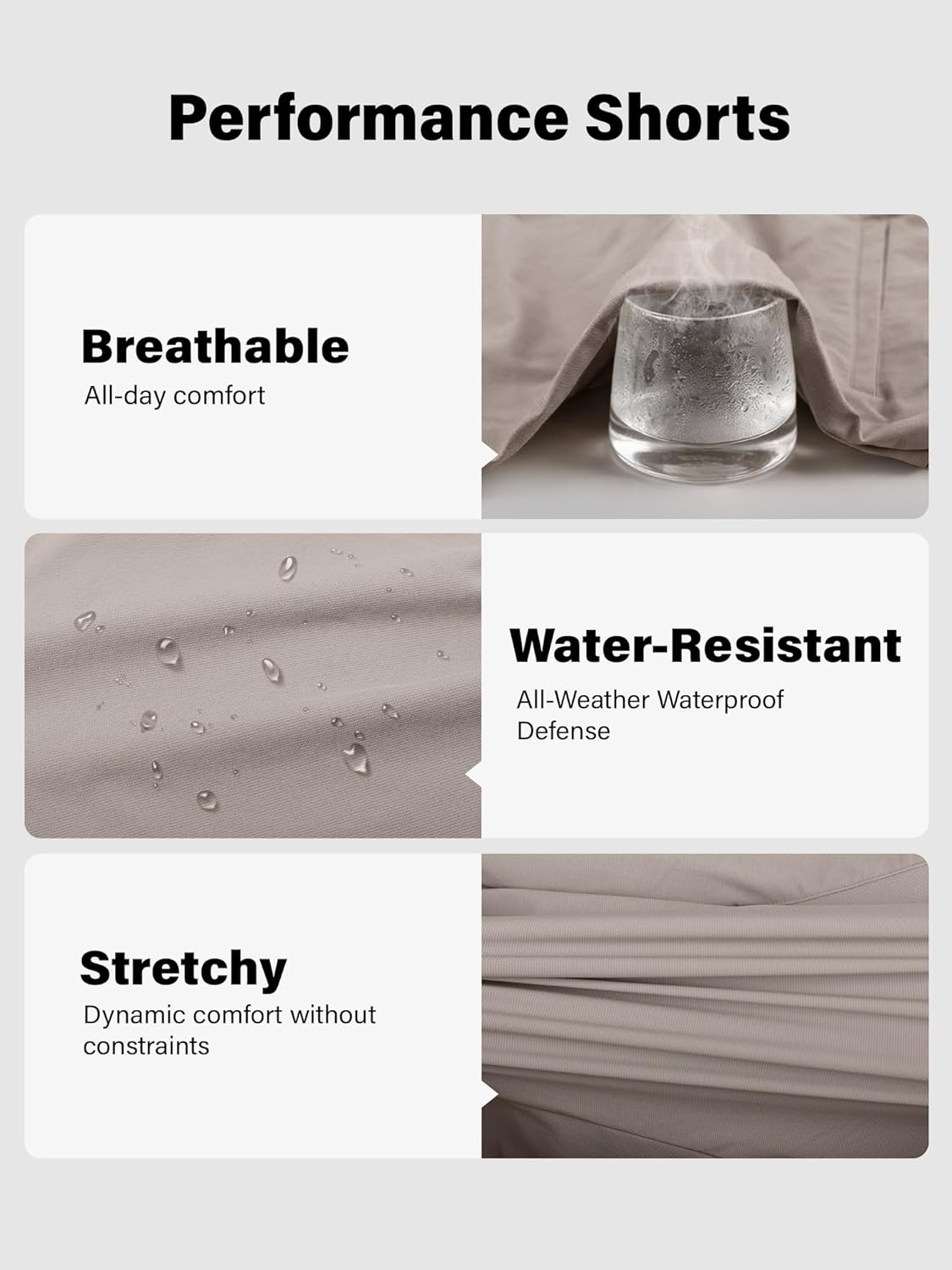 JEMLDL Mens Casual Shorts with 6 Pockets 7" Quick Dry Golf Shorts Stretch Flat Front Hybrid Shorts Elastic Waistband - Image 5