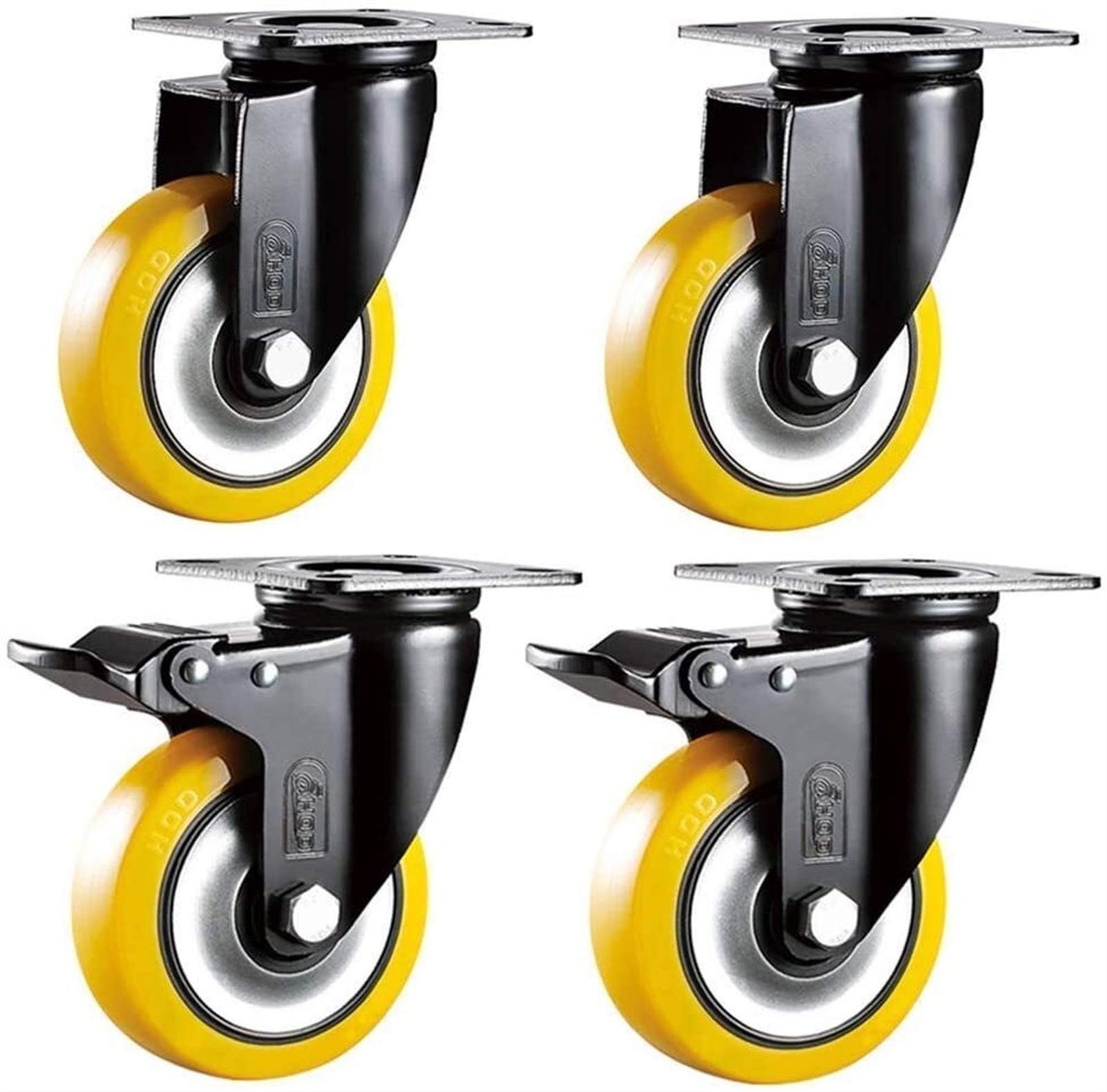 Roulettes de rechange robustes 100 mm pour meuble industriel avec freins de blocage lot de 4