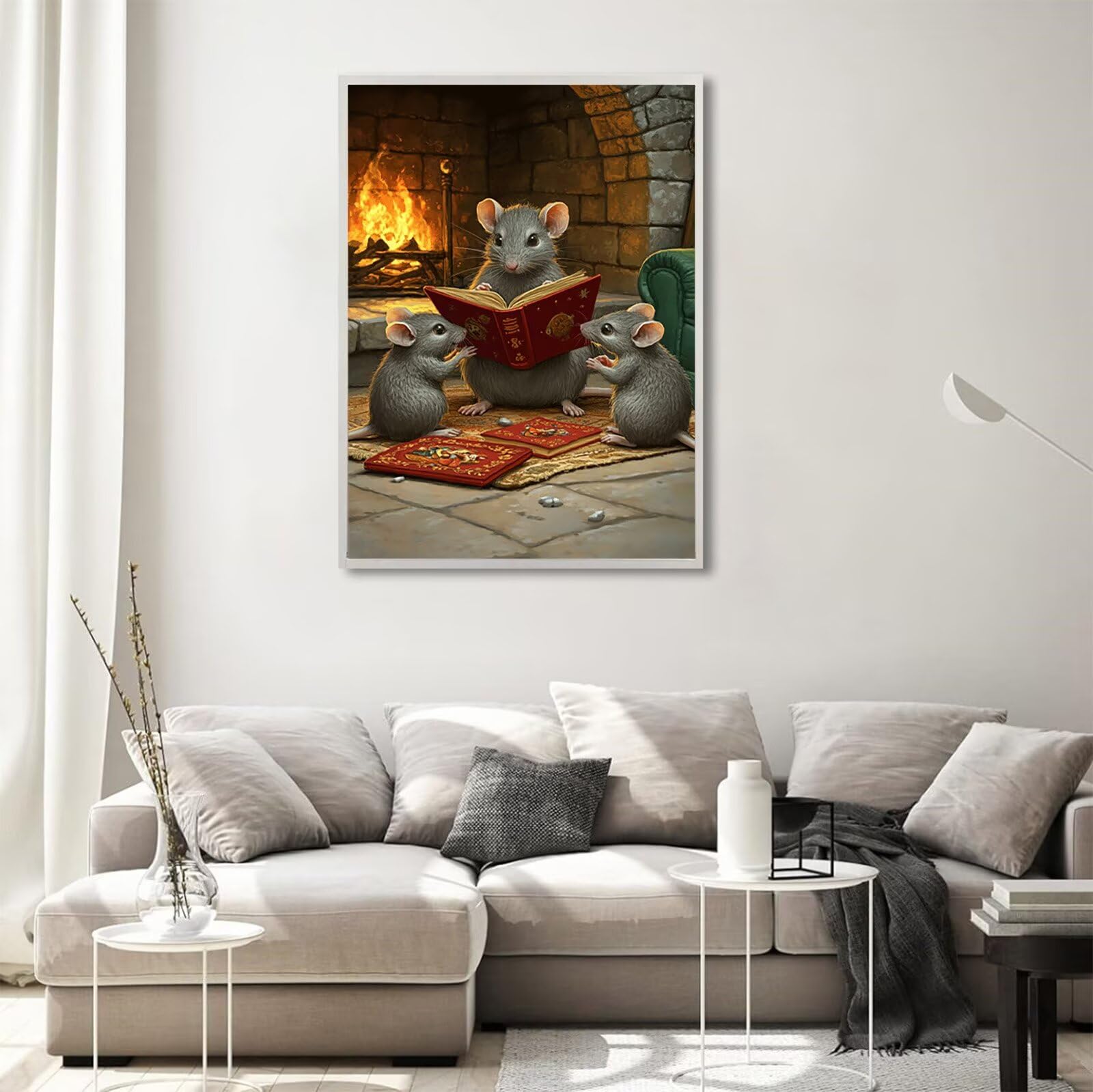 Maus Diamond Painting Magie Diamond Painting 60x80cm, 5D Vollbohrer Diamanten Kinder Anfänger Bastelset DIY Set Erwachsene Kreativ Set für Erwachsene für Zimmer Wand Deko Geschenke für Frauen,Model843