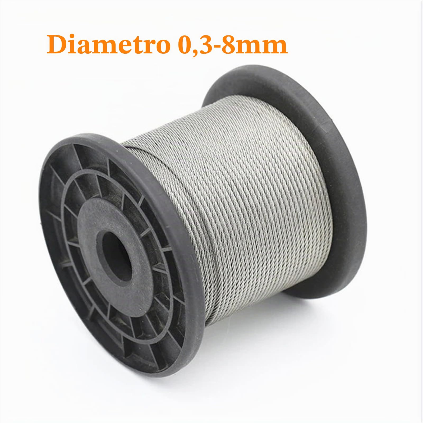 Cavo Acciaio,Filo Acciaio Inox Corda flessibile in acciaio rivestito in PVC da 10/50/100 metri, stendibiancheria in acciaio inossidabile trasparente morbido, diametro 0,8/1/2/3/4/5/6/8mm(100 Meter,Dia
