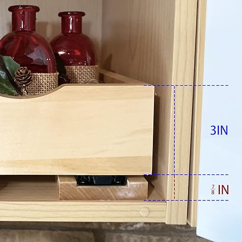 Miniatura 8 de LuxursKingQYW Bandeja extraíble de madera para cajones organizador de gabinete de cocina estante deslizante para gabinete estante extraíble de