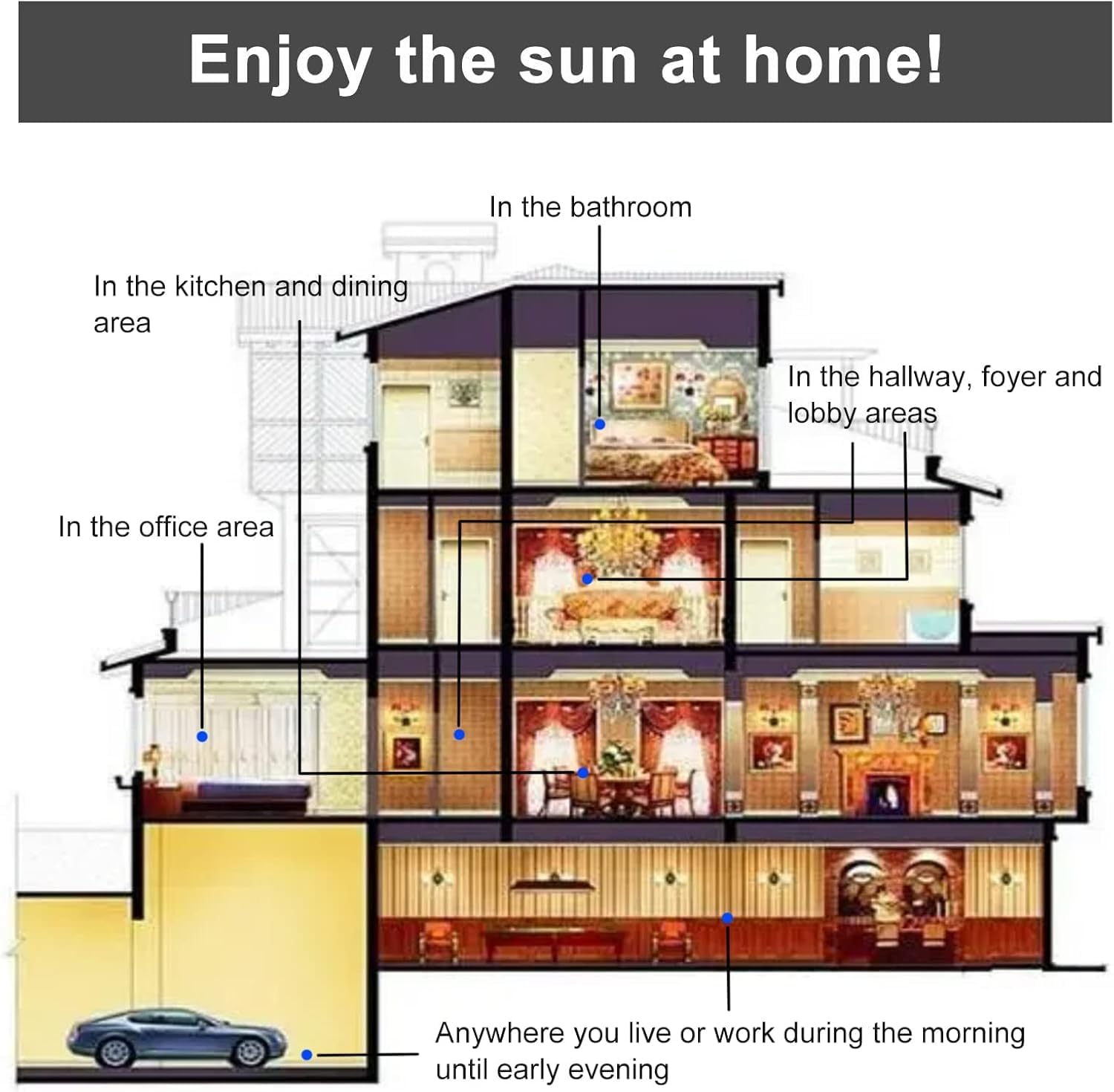 McDen Full Spectrum A19 LED Light Bulb, 97 Color Rendering Index, 13W 5000K Daylight 100 Watt Equivalent, Enjoy The Sunshine at Home, 2 Pack (GLDP01)