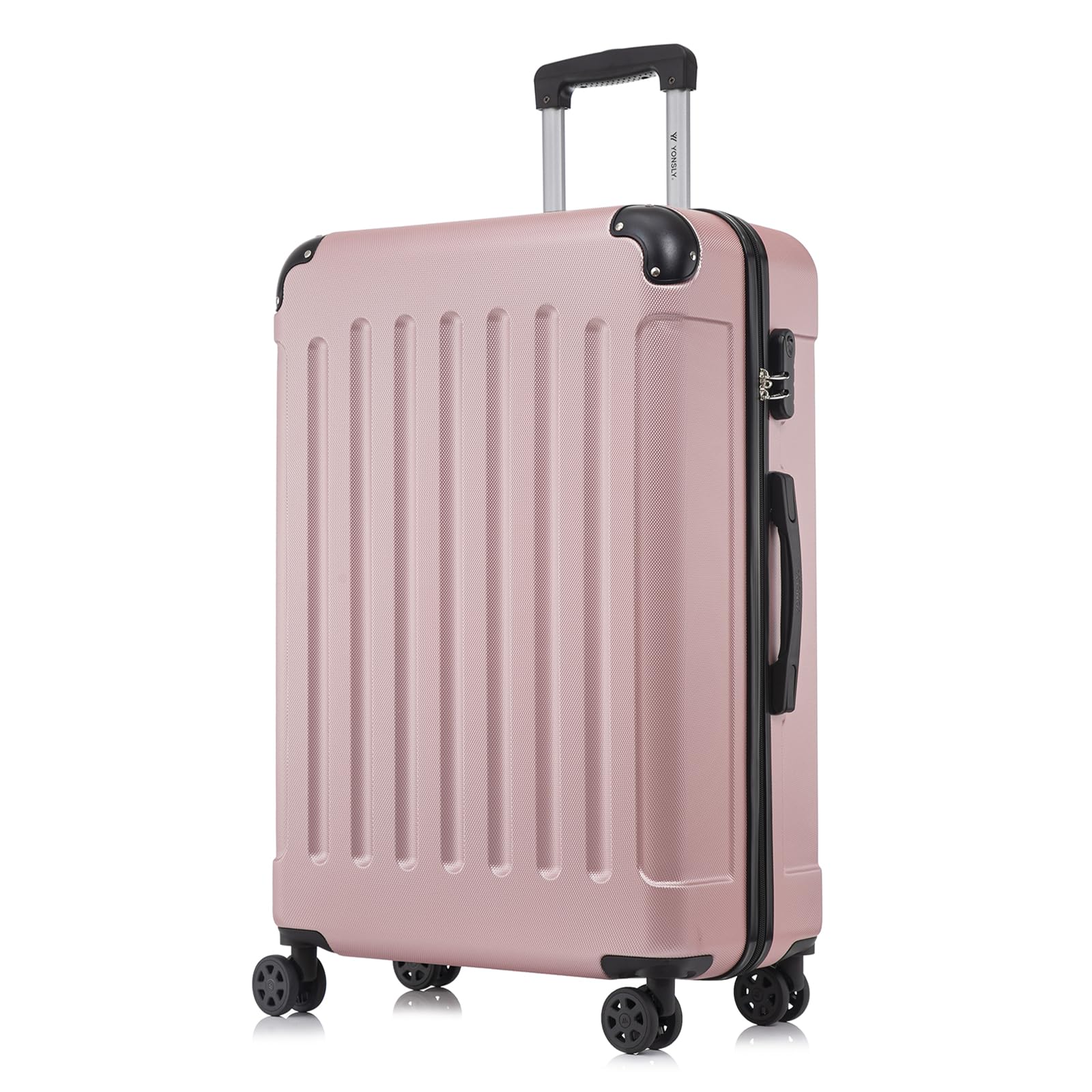 yonsly Koffer Suitcase, Trolley Reisekoffer, Rollkoffer Handgepäck mit 4 Rollen 360°, ABS Hartschalen, Sicherheitsschloss, Weicher Gummigriff, 210D-Futter
