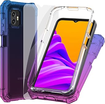 Ailiber for Samsung Galaxy XCover 6 Pro Case, Screen Protector-Blue Pink