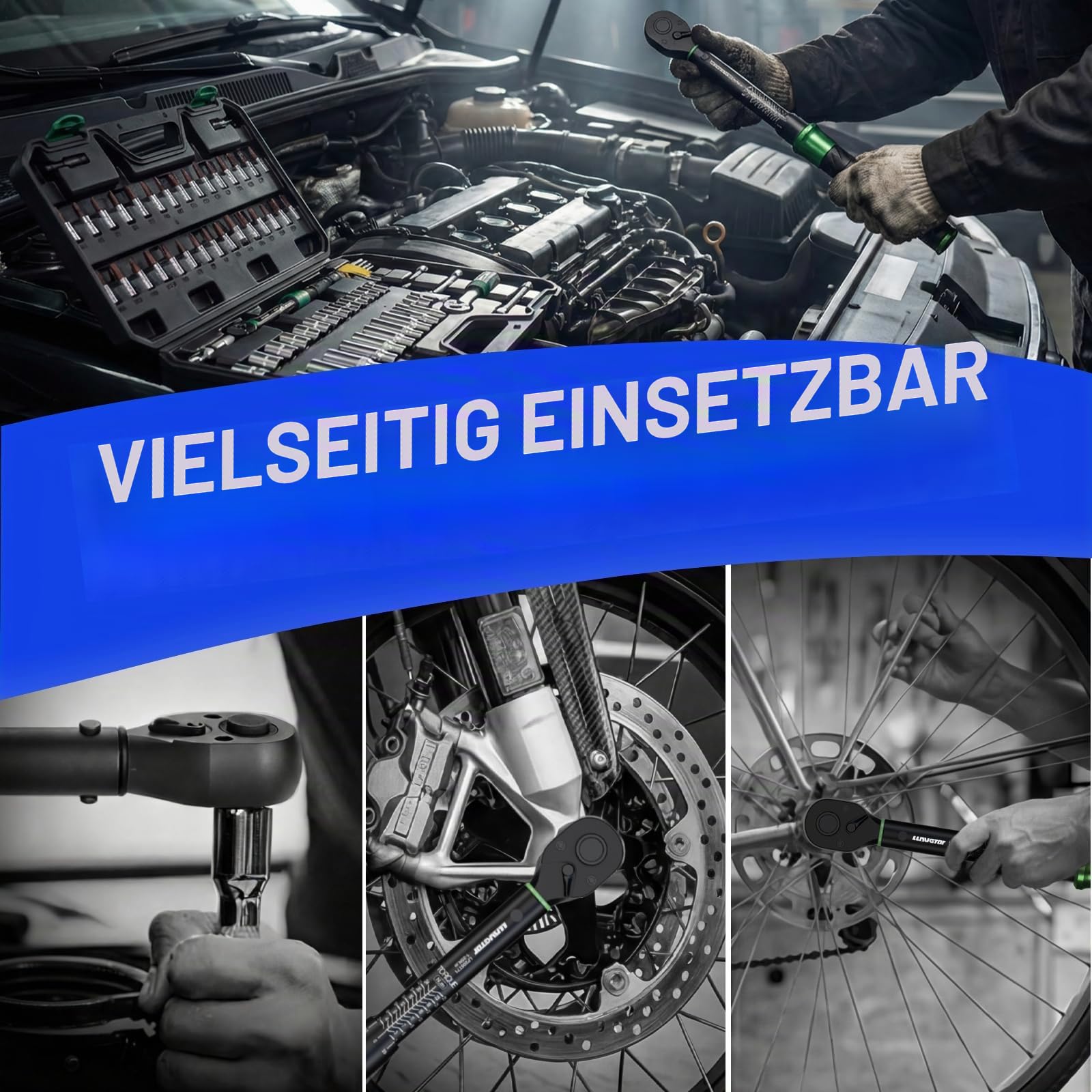 1/2" Drehmomentschlüssel Auto, 20-220Nm Drehmomentschlüssel 1/2 Zoll, ±3% Fehlergenauigkeit, 72 Zähne Umschaltknarre