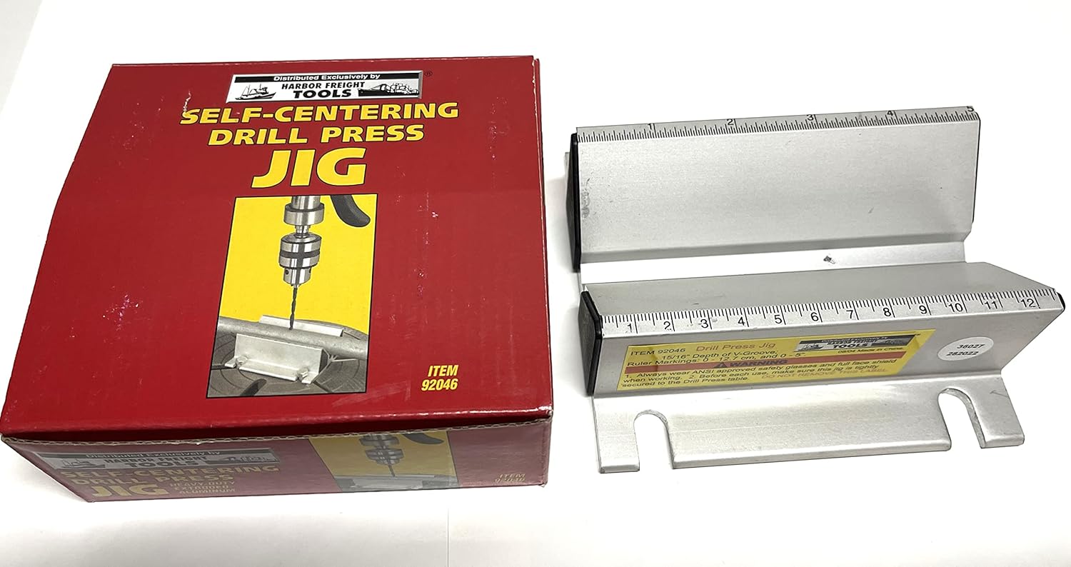 Self-centering Drill Press Jig with Ruler Markings; Heavy-duty Extruded Aluminum