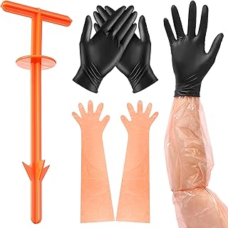 Tellingyou Field Cleaning Tool with Field Dressing Gloves, Big Game Dressing Tool Combo Pack, Deer Processing 6 Pack Long and Short Gut Gloves for Deer Gutting, Deer Cleaning Kit Hunting Accessories