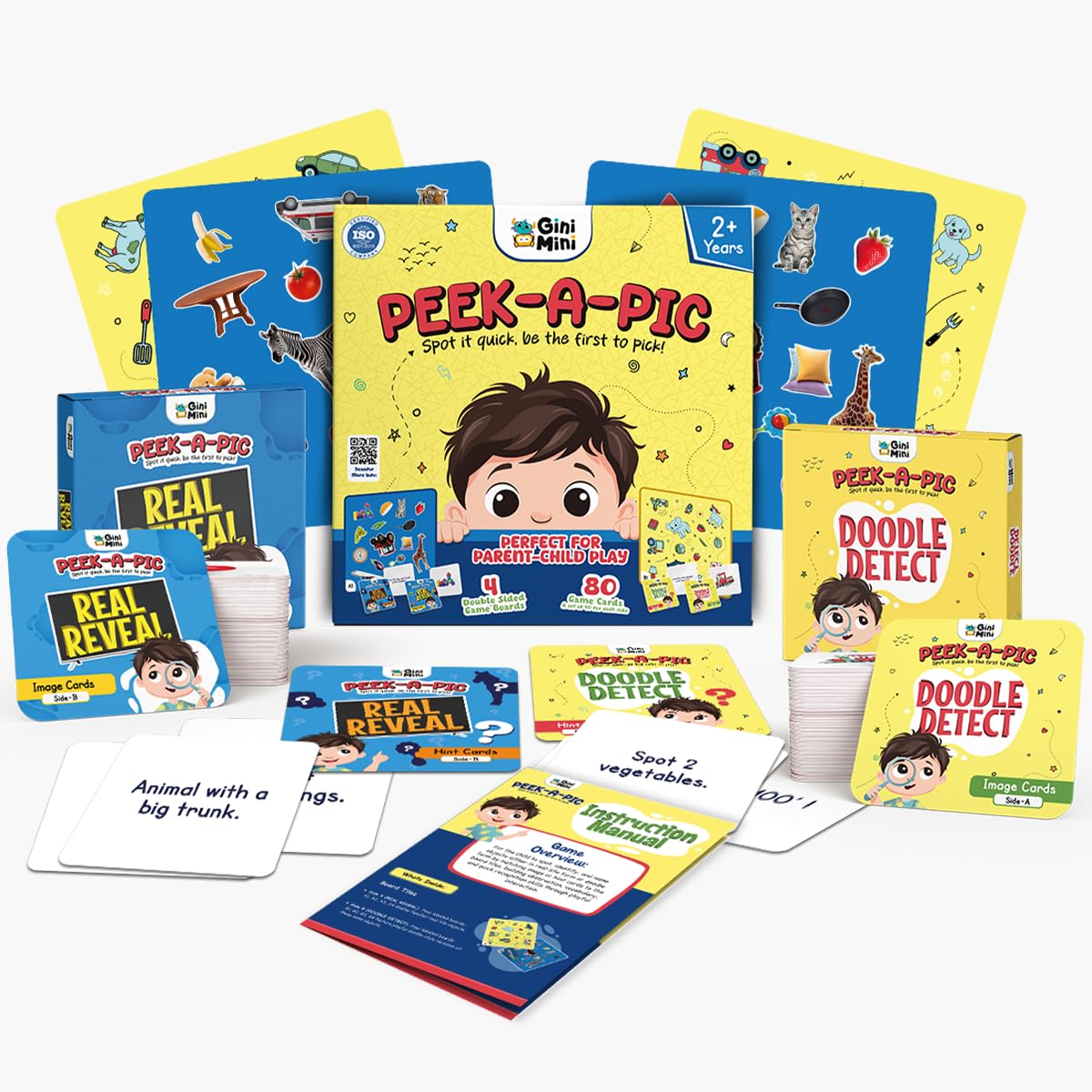 GiniMini Peek-A-Pic Game - Educational Card Game for Kids -2