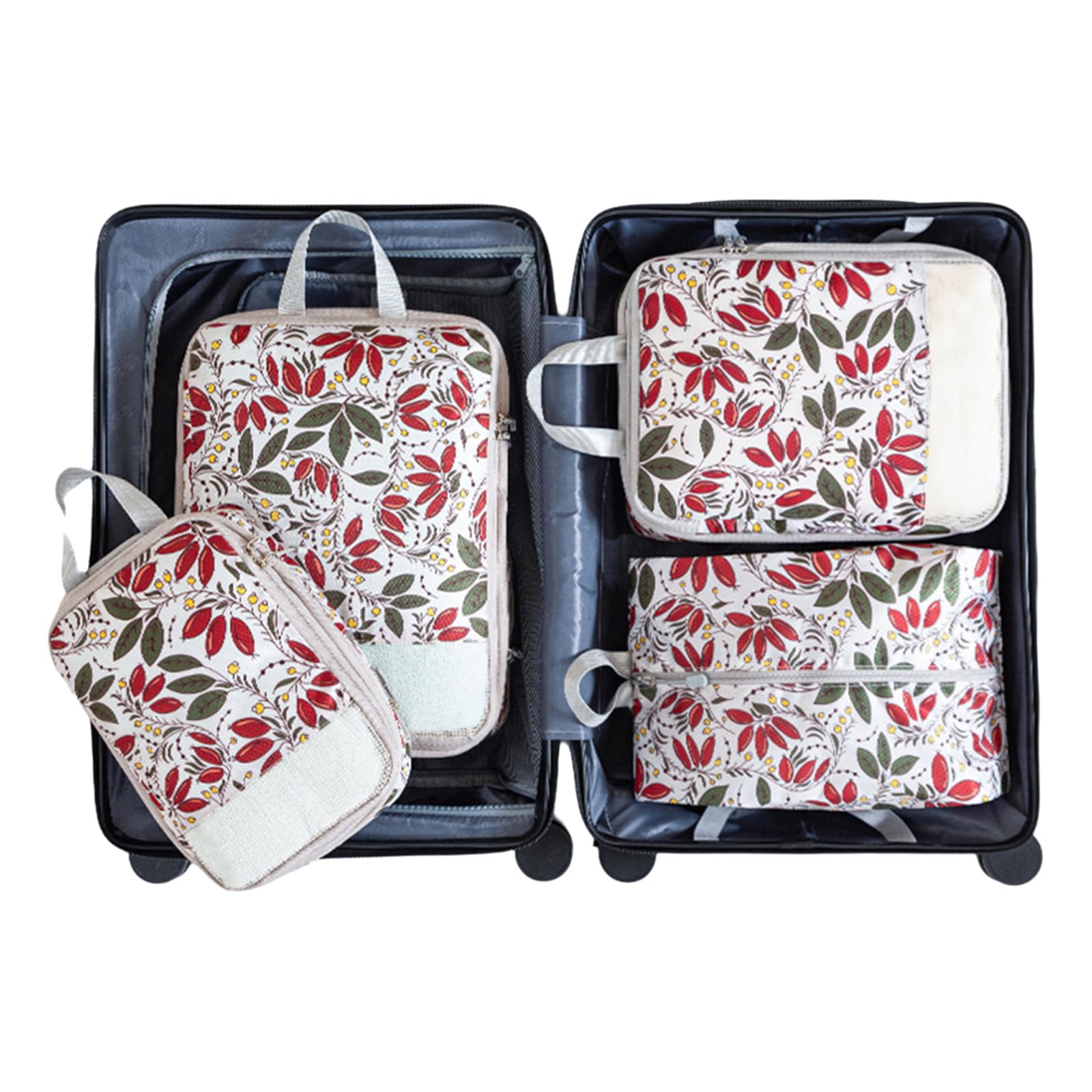 Of 4 Efficient Packing and Storage Cubes Stylish Printed Compression Cubes for Efficient Packing and Storage Waterproof