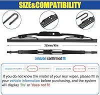 Vista 2 de GSPSCN Limpiaparabrisas trasero de 10" para Chevy Trax 22-13 Traverse 24-18 /Jeep Compass 17-07，Patriot 17-07/ Ford Escape Focus 07-01/ Dodge