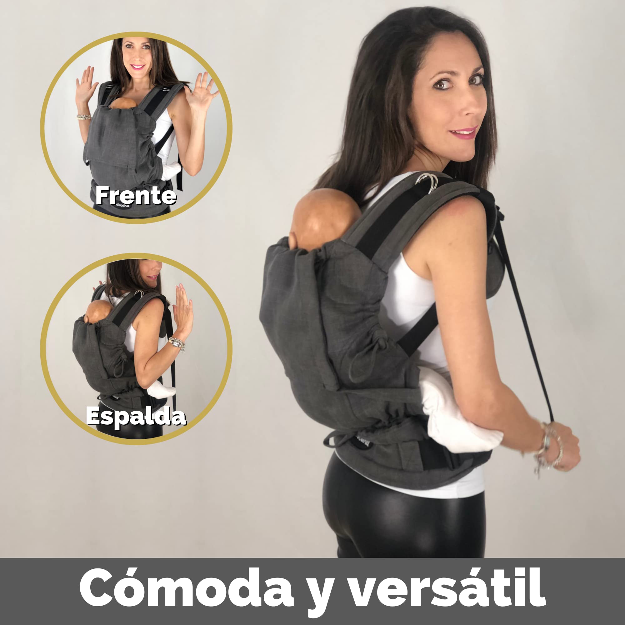 Amarsupiel - Marsupio Neonato Ergonomico - Comoda e Facile da Regolare sulla Schiena - Fascia Porta Bebè - Organico & Traspirante - Zaino Porta Bambino