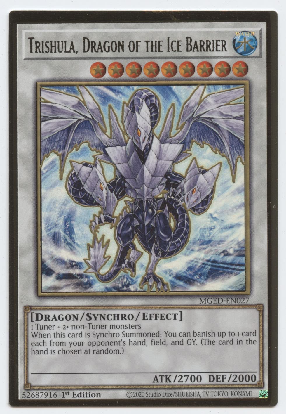 Amazon.com: Trishula, Dragon of The Ice Barrier - MGED-EN027 - Premium Gold  Rare