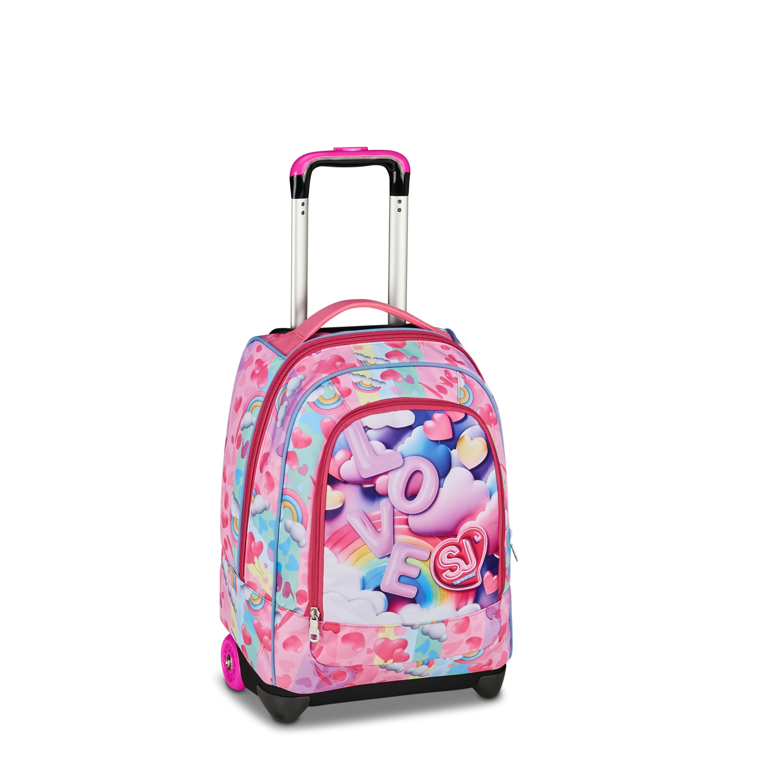 SJ GANG STYLE JAM GANG Big Trolley, 30 L, Doppio Scomparto, Spallacci a scomparsa, Doppio uso, Tasca frontale, Scuola elementare, Angel Blue, Bambine, rosa