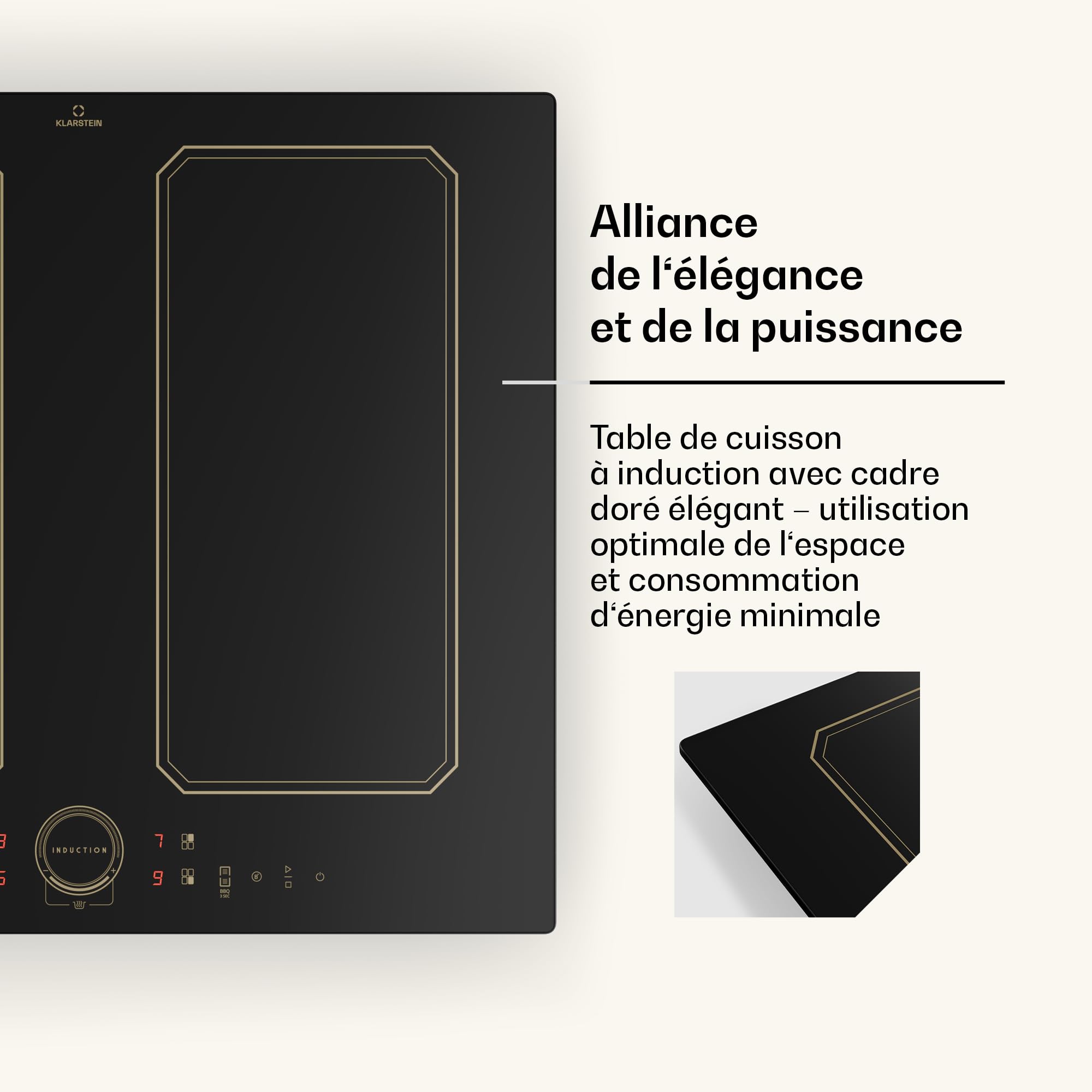 Klarstein Plaque Induction Electrique 4 Feux 7000W 240V Smart Touch Control Affichage Numérique Minuterie