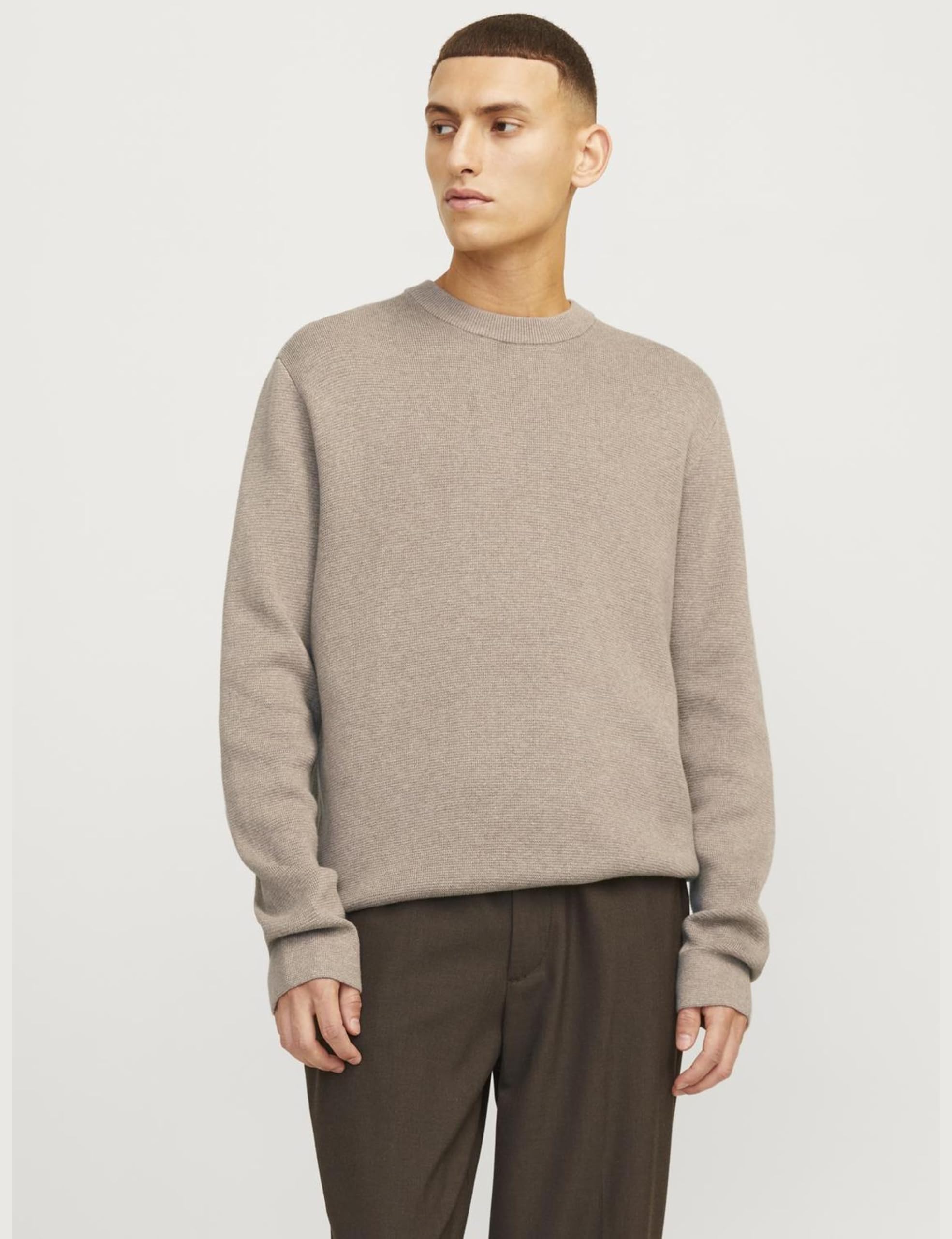 JACK & JONES Male Strickpullover Einfarbig Strickpullover
