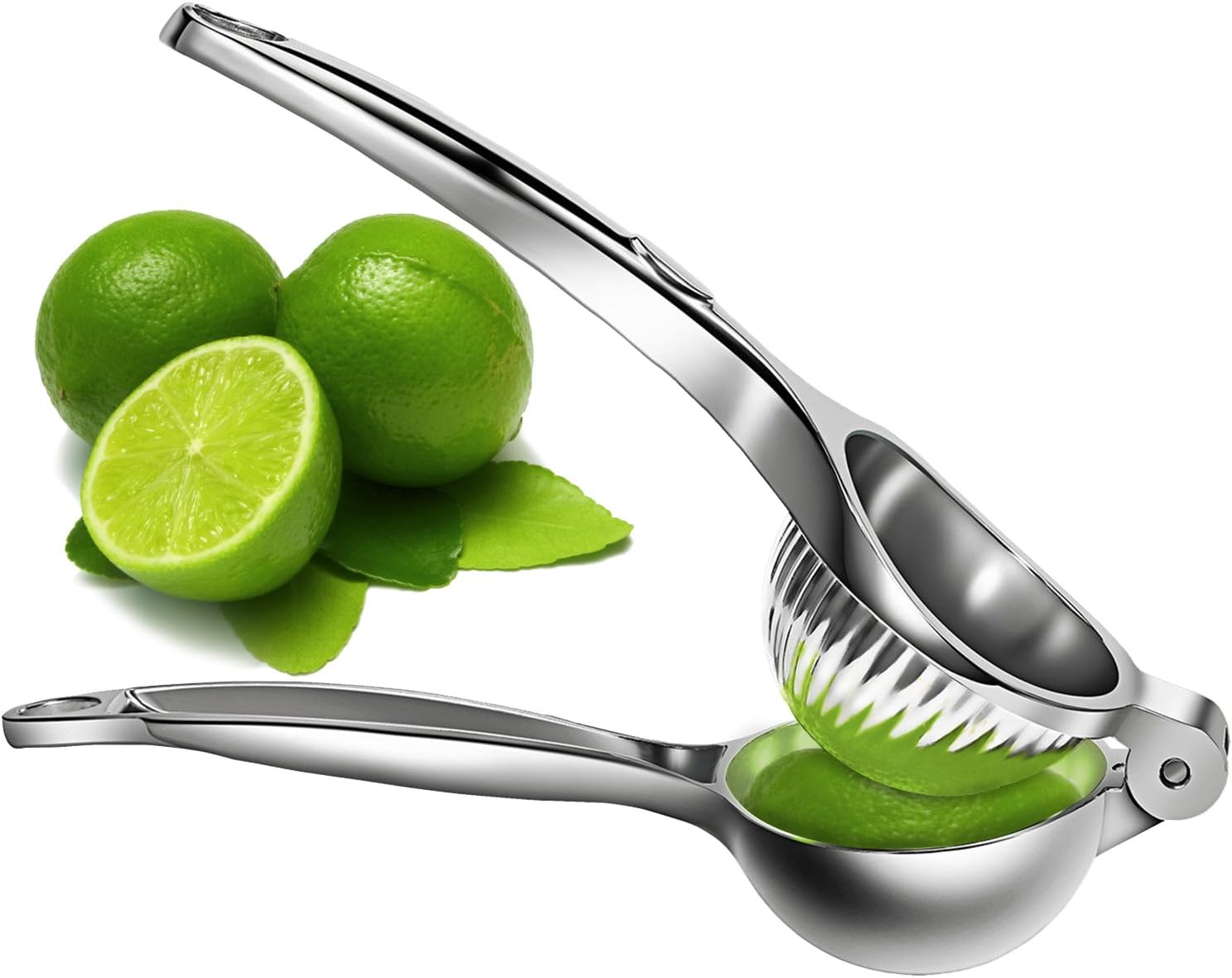 VITAUS Lime Press – Lemon Squeezer – Citrus Juicer, Premium Quality High, Stainless Steel, Convenient Hand Juicer, Silver Colour (2.4 x 1.8 x 8.4 inch) - Black Friday Discount