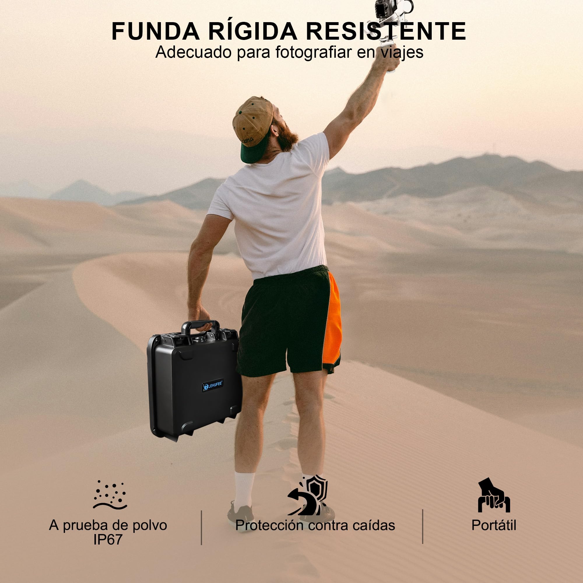 LEKUFEE Estuche Rígido Impermeable para dji RS 4 Mini, Combo, estabilizador de cardán, dji Mic 3/Mic Mini/Mic 2 y más Accesorios (Solo Estuche)