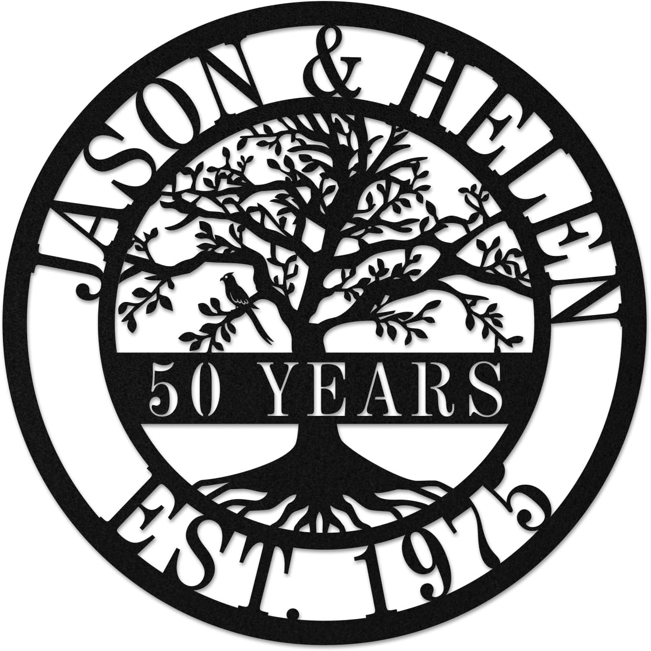 Personalized Metal Wall Clock with Family Name, Battery Operated,Black Metal Wall Clock for Living Room, Entryway,Bedroom,Pool Area,Farmhouse, Kitchen