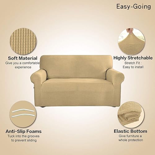 Miniatura 3 de Easy-Going - Funda elástica para sofá, 1 pieza, suave, con parte inferior elástica, protector de muebles para niños, tela jacquard de elastano y