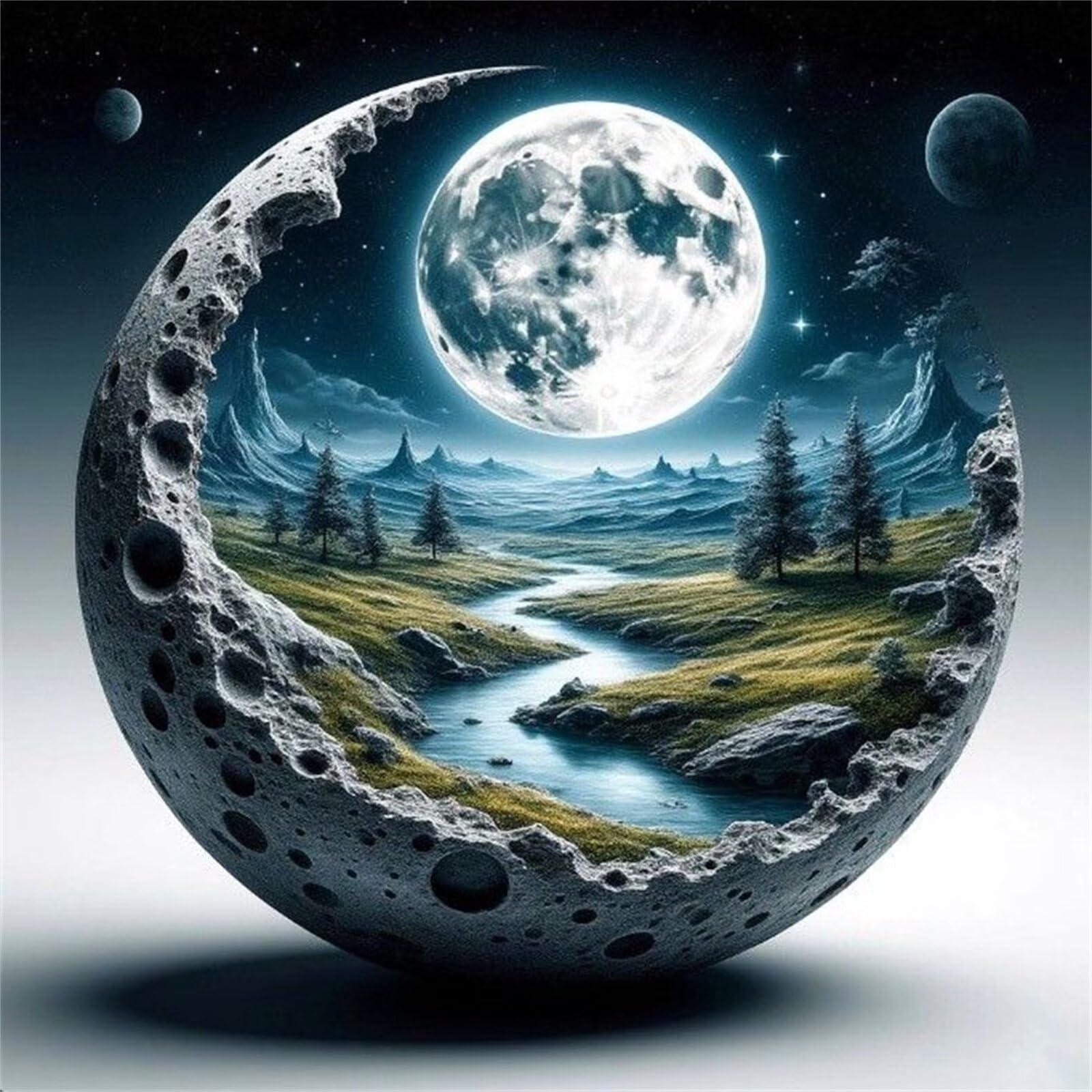 5D Fai Da Te Diamond Art Painting Kit Completo,Paesaggi fantastici della Terra Adulti Diamond Painting Strass Kit per Pittura Diamante Punto Croce Ricamo Painting Casa Parete Decorazioni,tonda 95x95cm