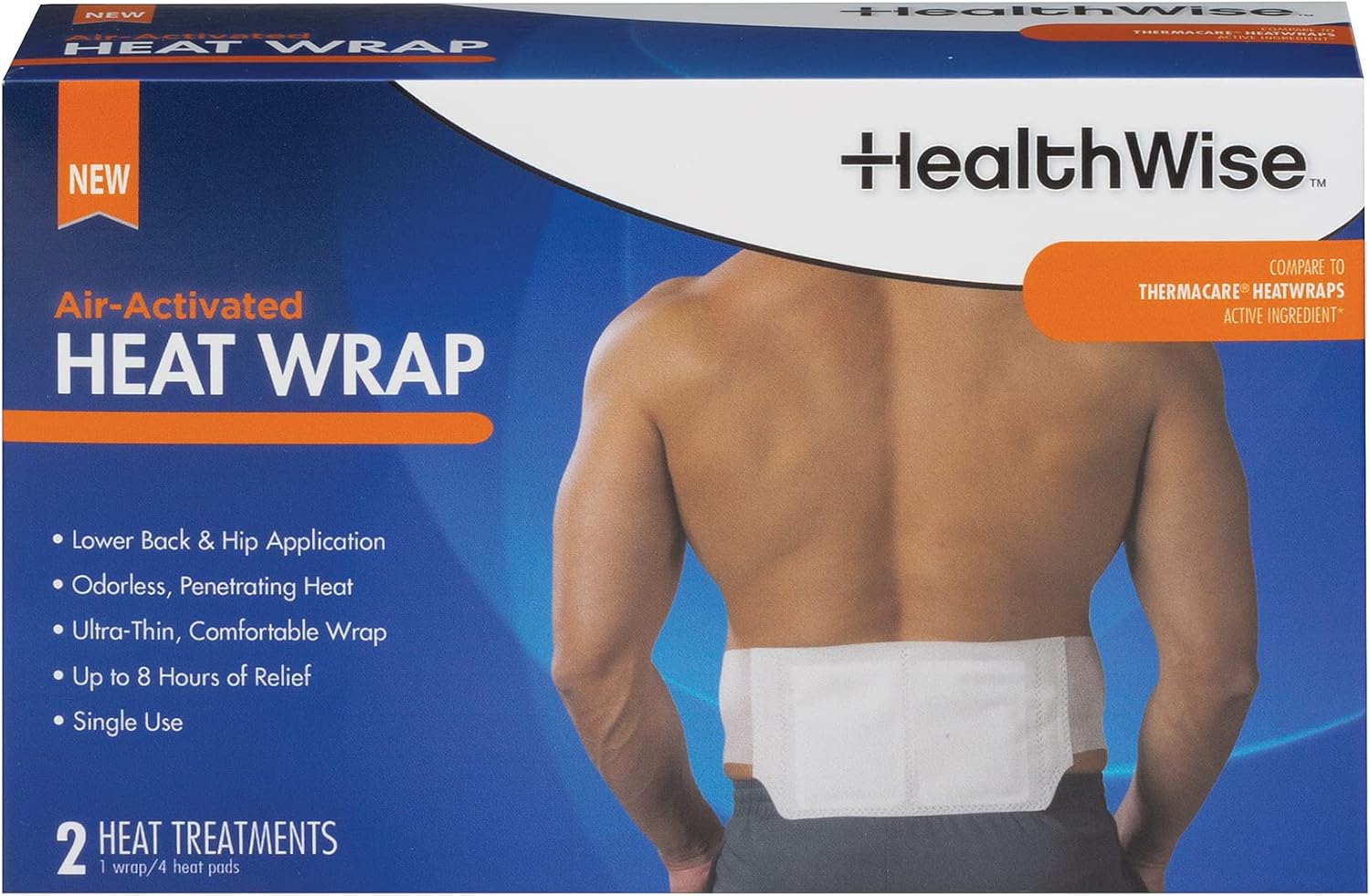 HealthWise Air-Activated Heat Wrap, Lower Back& Hip 59-970 : Health & Household